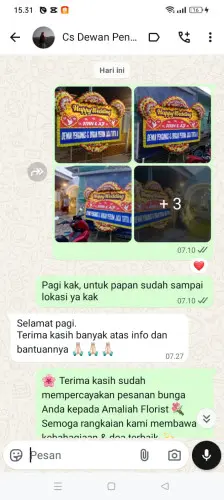 Testimonial Papan Bunga Pernikahan cibaliung
